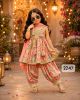 Girls Ethnic Floral Peplum dhoti set