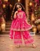 Girls Ethnic Floral Peplum dhoti set