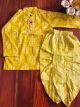 Pure cotton Printed Kurta with printed dhoti sets- Yellow 