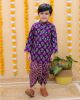 Pure cotton Printed Boys Kurta with printed dhoti set-Purple