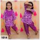Girls Pure cotton Printed Kurta with dhoti set-Dark Pink