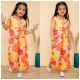 Girls sleeveless notched collar set