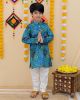 Boys muslin printed kurta with pajama set
