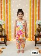 Girls spaghetti 3tier kurta with afgani set