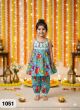 Girls spaghetti 3tier kurta with afgani set