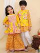 Girls kurta-sharara set and boys kurta pajama jacket sets