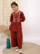 *Cotton Kids Embroidered Peplum Coord Set*