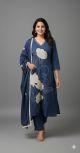 Elegant Straight Suit Set with Soft Floral Embroidery