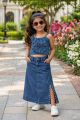 Premium Quality Fancy Denim Skirt and floral Top set