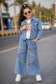 Stunning and Stylish Girls 3pc Denim Cord set wity fancy colorful buttons