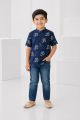 Boys Shirt style Printed Short kurta