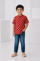 Boys Shirt style Printed Short kurta