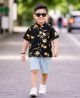 Boys Henley Neck Shirt with Shorts 