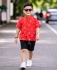 Boys Henley Neck Shirt with Shorts