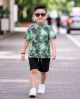 Boys Henley Neck Shirt with Shorts