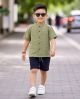 Boys Henley Neck Shirt with Shorts