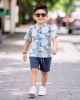 Boys Henley Neck Shirt with Shorts
