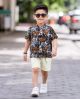 Boys Henley Neck Shirt with Shorts