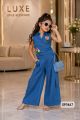 Stylish Girls Soft Denim Jumpsuit Co-ord Set