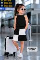 Halter neck style layered top with skirt set