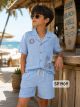 Boys Summery Cool Fabric Embroidered sets
