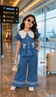 Trending Airport Look denim Cord set