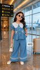 Trending Airport Look denim Cord set