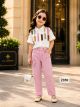 Trendy girls fancy denim cord set