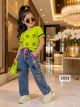Trendy girls denim cord set