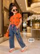 Trendy girls denim cord set