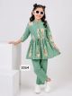 Stylish Ikkat pure cotton cord set-green