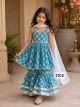 Pretty Girls sleveless peplum kurta sharara with duppata set 