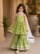 Pretty Girls sleveless peplum kurta sharara with duppata set 