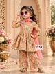 Girls Festive Printed Peplum plazzo Set
