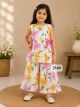 Pretty and cute floral Printed Sleevless Bow cord sets