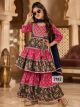 Festive wear multi print layered kurta set