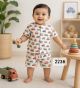 Kids Pure cotton printed round neck style cord set 