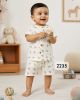 Kids Pure cotton printed round neck style cord set 