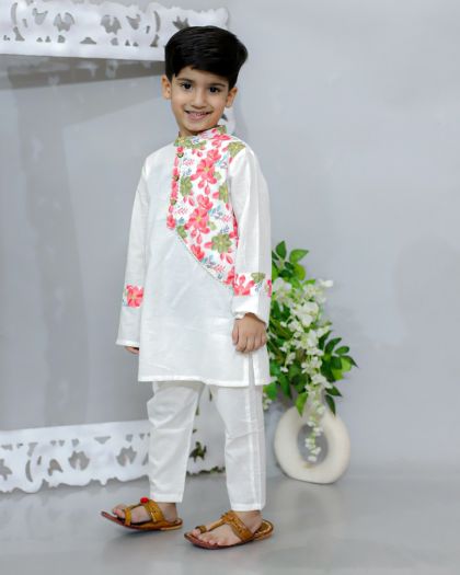 Boys Stylish Cotton Kurta with Pajama set