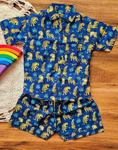 Funky prints Shirt and shorts set pure cotton