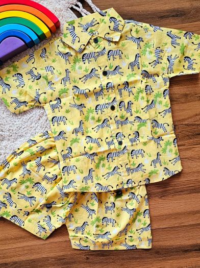 Funky prints Shirt and shorts set pure cotton