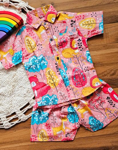 Funky prints Shirt and shorts set pure cotton