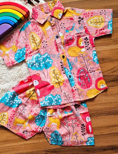 Funky prints Shirt and shorts set pure cotton