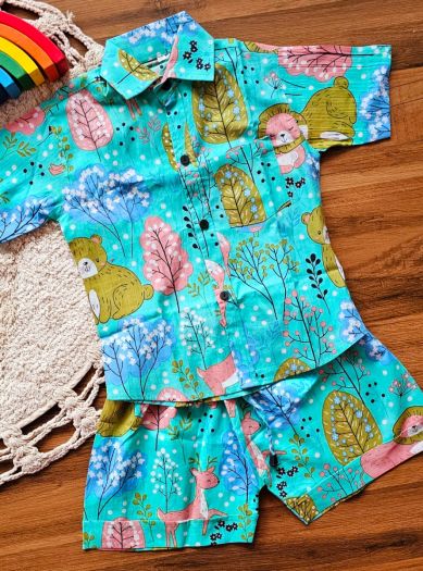 Funky prints Shirt and shorts set pure cotton