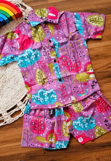 Funky prints Shirt and shorts set pure cotton