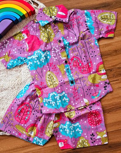 Funky prints Shirt and shorts set pure cotton