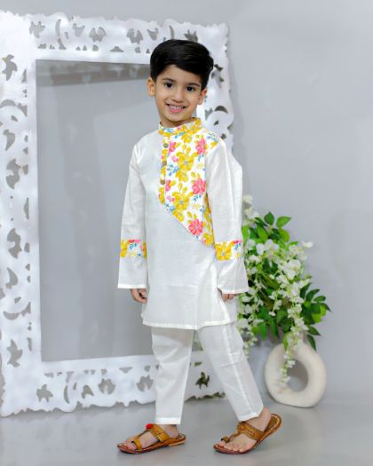 Boys Stylish Cotton Kurta with Pajama set