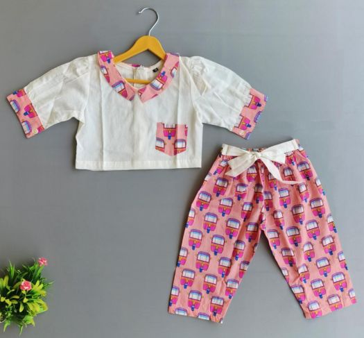 Girls Printed cotton cord set