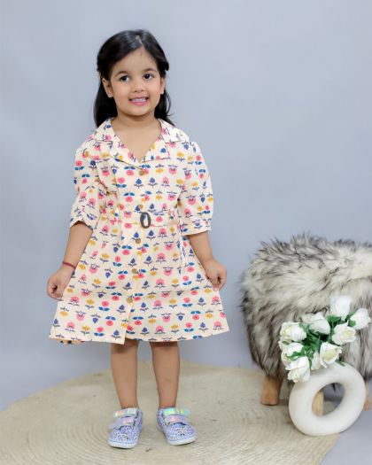 Rosy Floral printed Stylish frock set