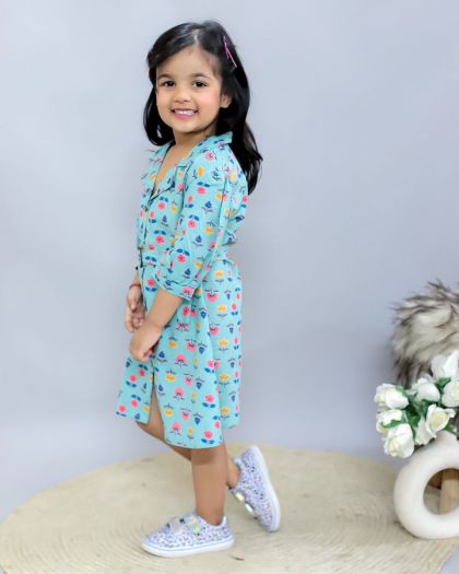 Rosy Floral printed Stylish frock set